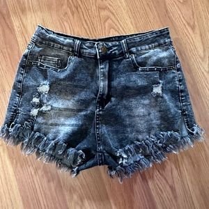 Black faded Jean shorts